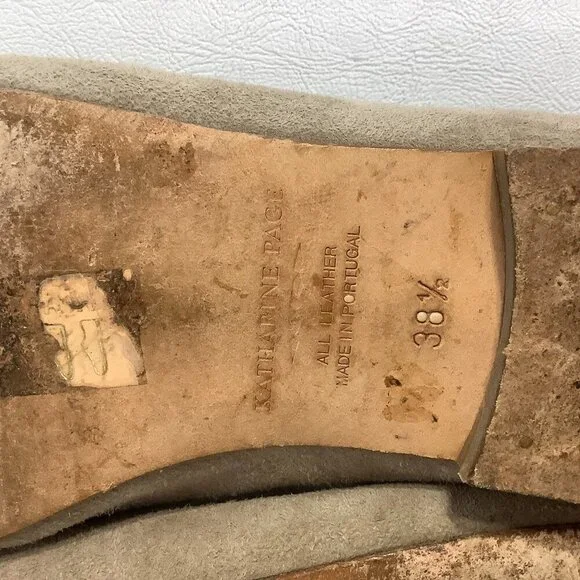 Katharine Page Suede Ballet Flats Shoes Tan Sz 38.5 Made Portugal - Picture 15 of 15